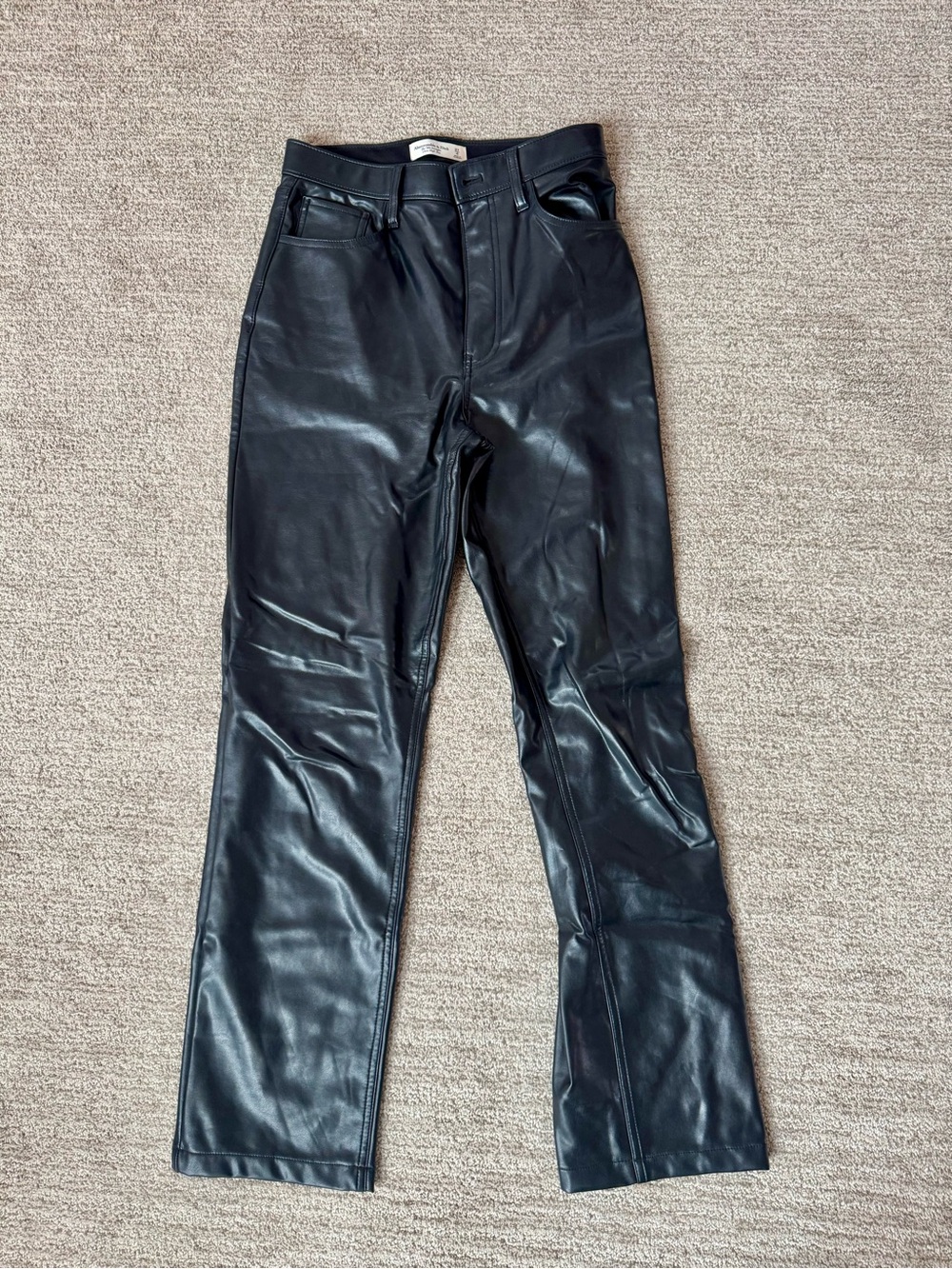 Abercrombie Women’s Black Faux Leather Pants/Jeans